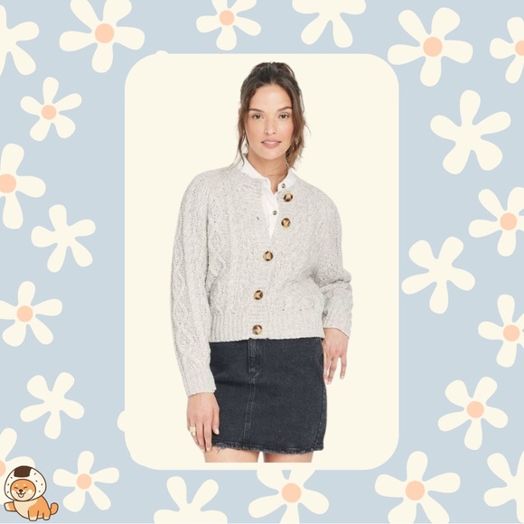 Universal Thread Sweaters - Universal Thread Women’s Button-Front Cardigan in Gray, Sz Sm